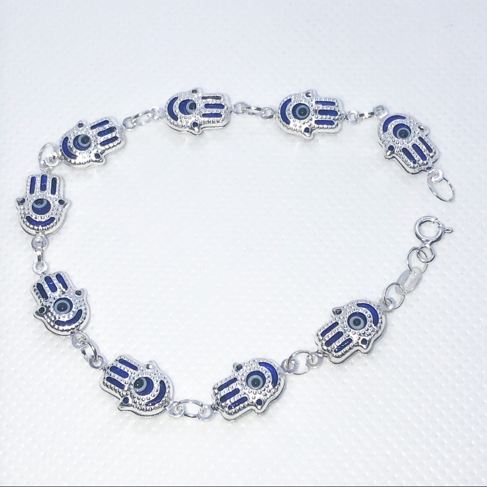 3Pack Sterling Silver Hamsa Bracelet